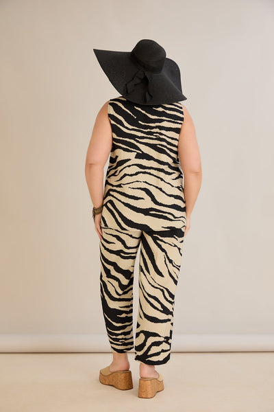Compleu marime mare de vara din 2 piese pantaloni + maiou - 10752