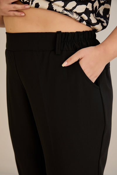 Pantaloni marimi mari elastici de vara - negru