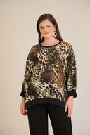 Bluză mărime mare elegantă de toamnă – imprimeu leopard