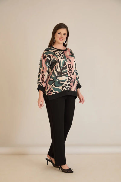 Bluză mărime mare elegantă de toamnă – multicolor