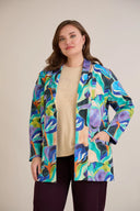 Blazer mărime mare sport-elegant fără închidere - multicolor