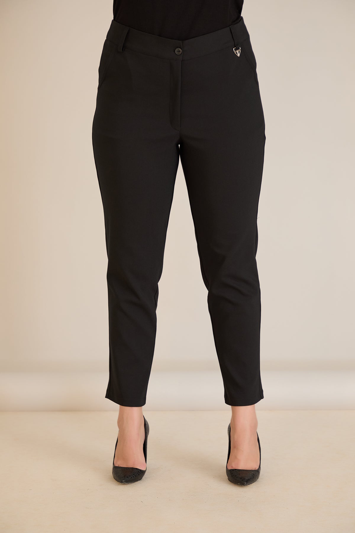 Pantalon marime mare de toamna din bumbac elastic