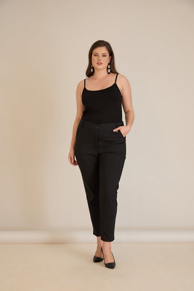 Pantalon marime mare de toamna din bumbac elastic