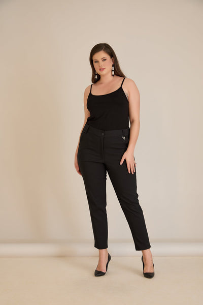 Pantalon marime mare de toamna din bumbac elastic