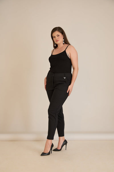 Pantalon marime mare de toamna din bumbac elastic