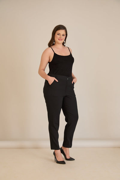 Pantalon marime mare de toamna din bumbac elastic