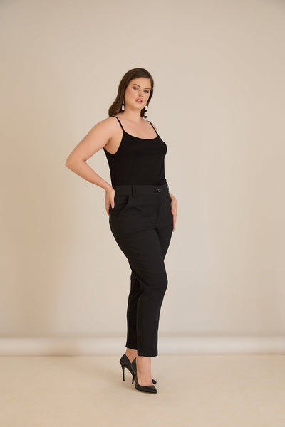 Pantalon marime mare de toamna din bumbac elastic