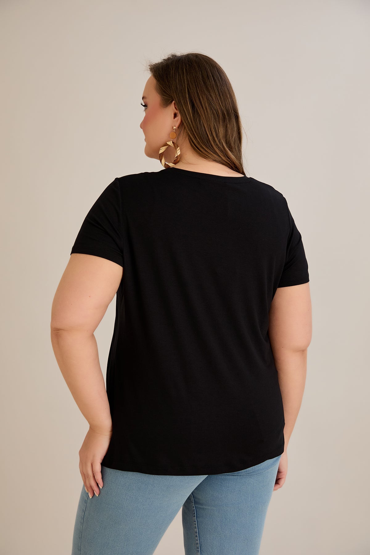Tricou marime mare din viscoza cu imprimeu pictat II - Lady 10881