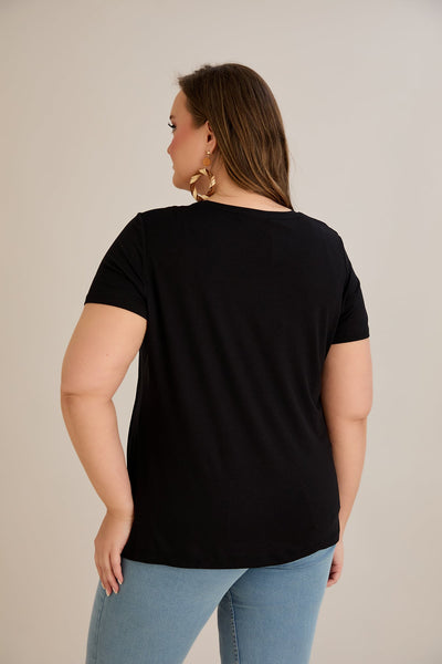 Tricou marime mare din viscoza cu imprimeu pictat II - Lady 10881