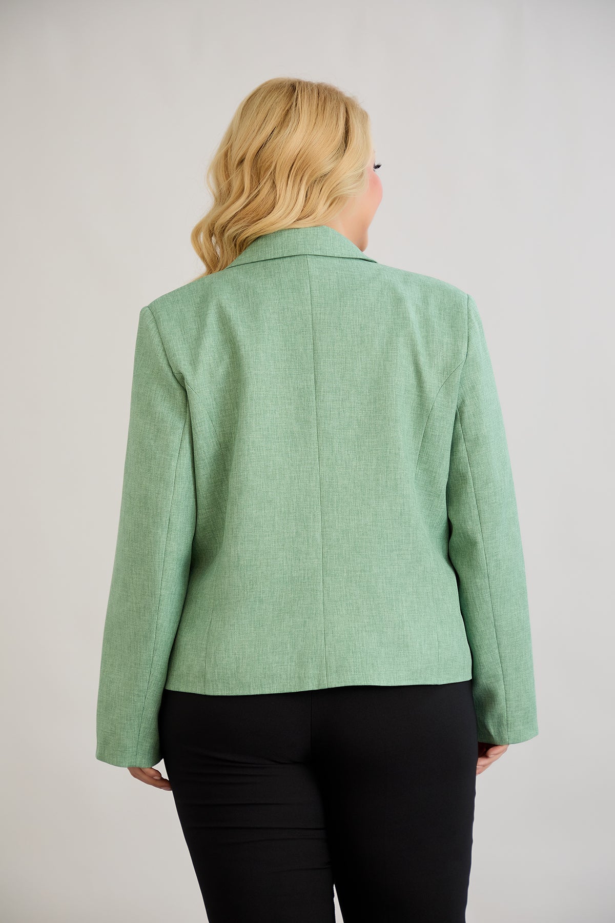 Sacou marime mare modern scurt in-bumbac - verde