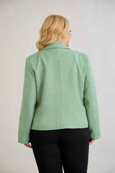 Sacou marime mare modern scurt in-bumbac - verde