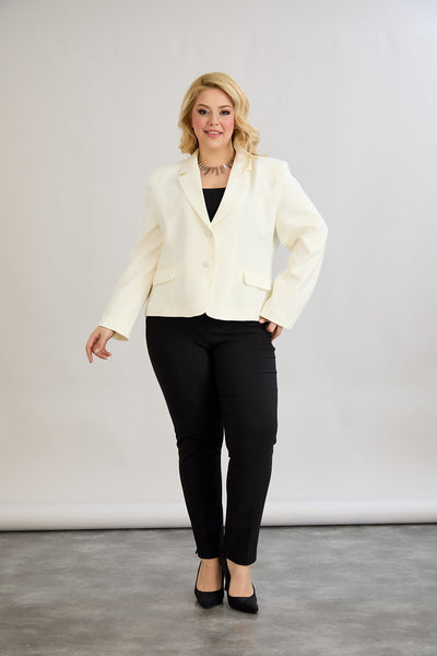 Sacou marime mare modern scurt in-bumbac - sampanie