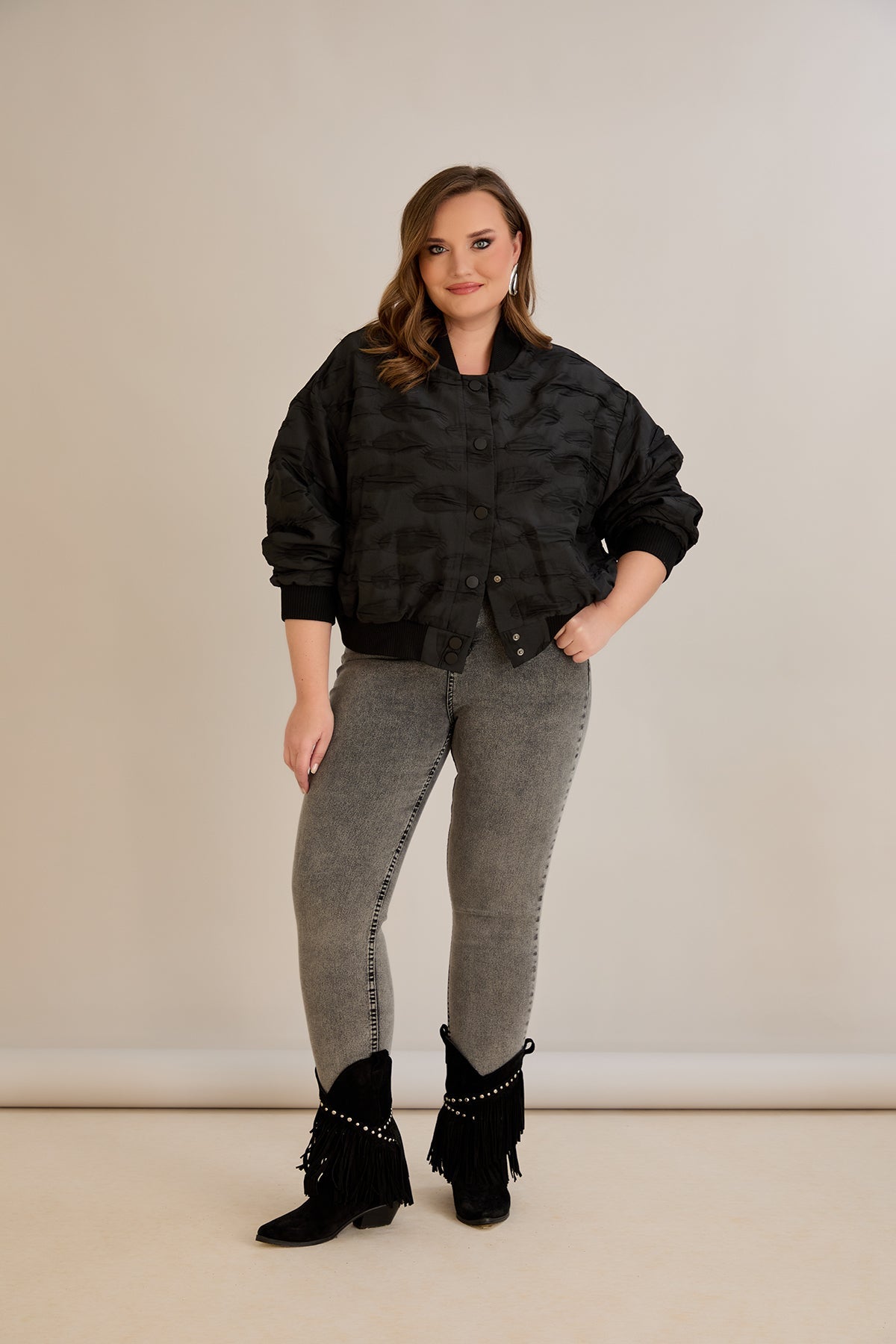 Jacheta marime mare de toamna tip bomber Oversize
