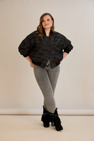 Jacheta marime mare de toamna tip bomber Oversize