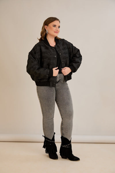Jacheta marime mare de toamna tip bomber Oversize