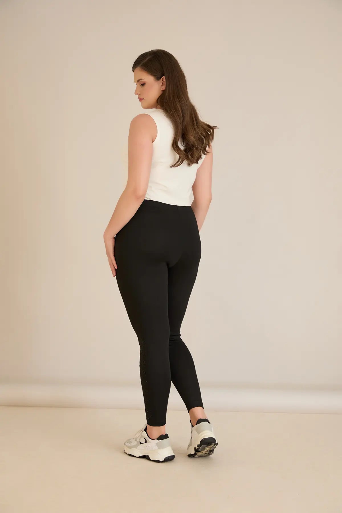 Colanți groși mărimi mari din bumbac cu pietricele, până la 180 cm. șold – varianta 2