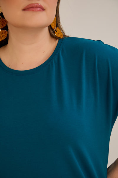 Tricou marime mare din bumbac Clasic - albastru