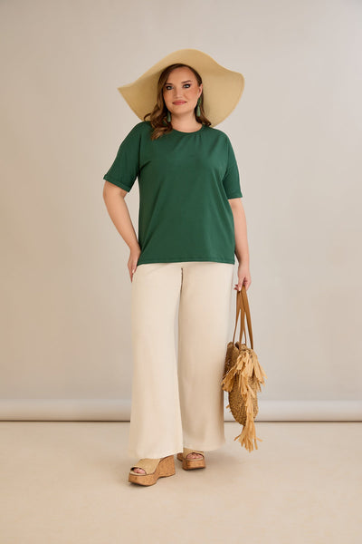 Tricou marime mare din bumbac Clasic - verde
