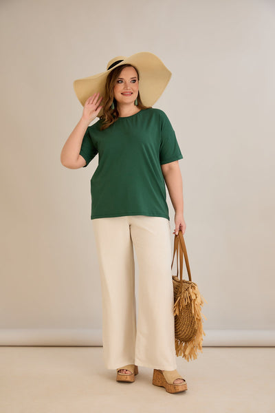 Tricou marime mare din bumbac Clasic - verde