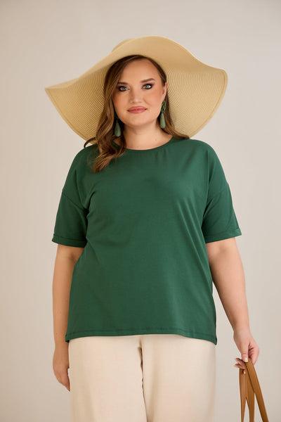Tricou marime mare din bumbac Clasic - verde