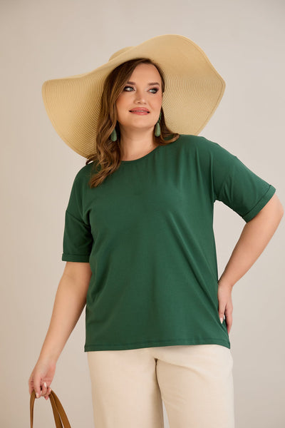 Tricou marime mare din bumbac Clasic - verde