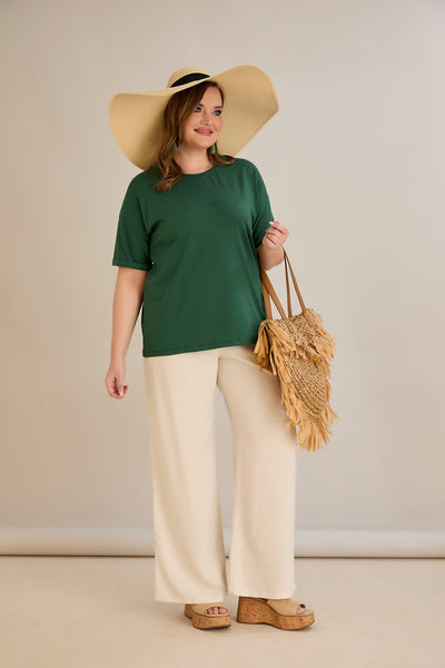 Tricou marime mare din bumbac Clasic - verde