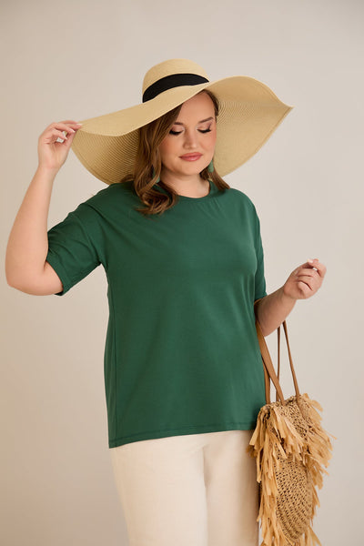 Tricou marime mare din bumbac Clasic - verde