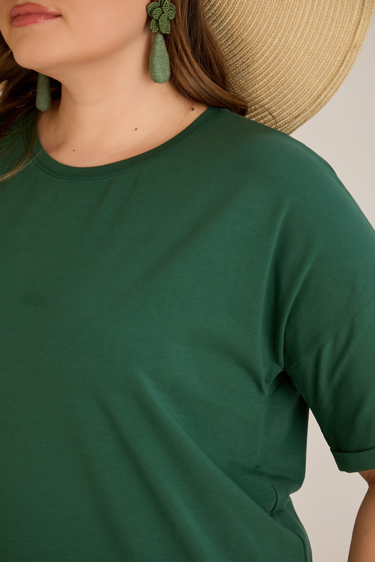Tricou marime mare din bumbac Clasic - verde