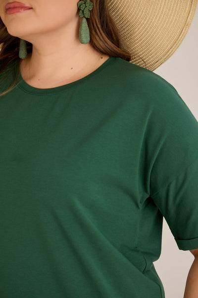 Tricou marime mare din bumbac Clasic - verde