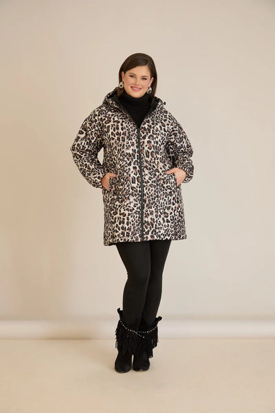 Geacă mărime mare de toamnă cu imprimeu leopard