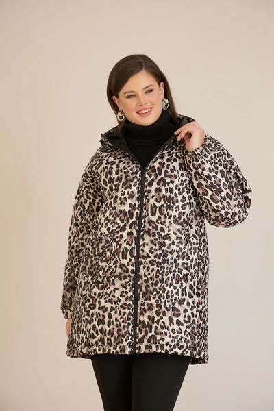 Geacă mărime mare de toamnă cu imprimeu leopard
