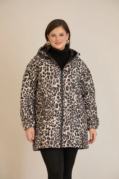 Geacă mărime mare de toamnă cu imprimeu leopard