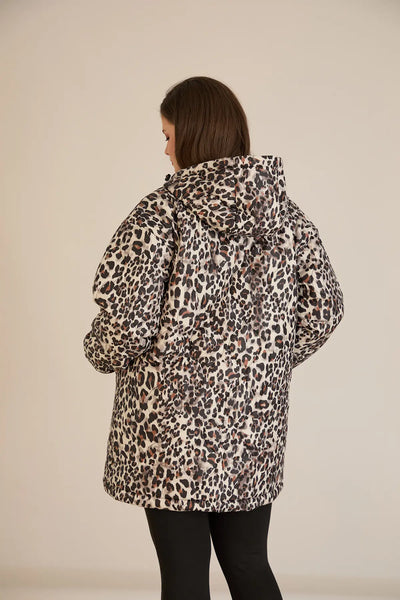 Geacă mărime mare de toamnă cu imprimeu leopard
