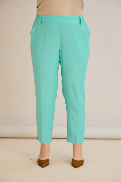 Pantaloni marimi mari elastici de vara - aqua