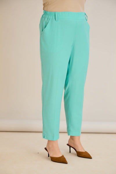 Pantaloni marimi mari elastici de vara - aqua