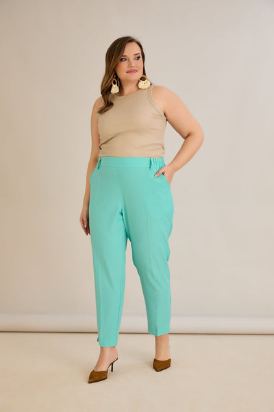 Pantaloni marimi mari elastici de vara - aqua