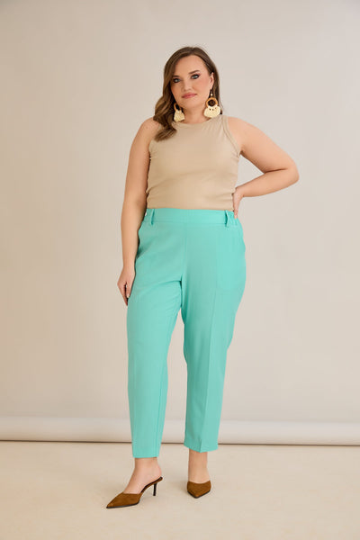 Pantaloni marimi mari elastici de vara - aqua