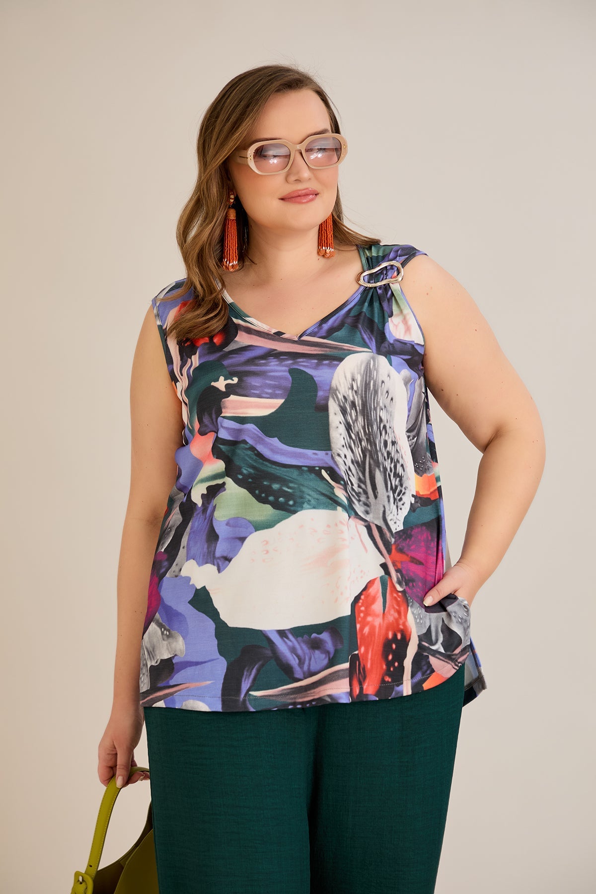 Maiou marime mare cu imprimeu floral