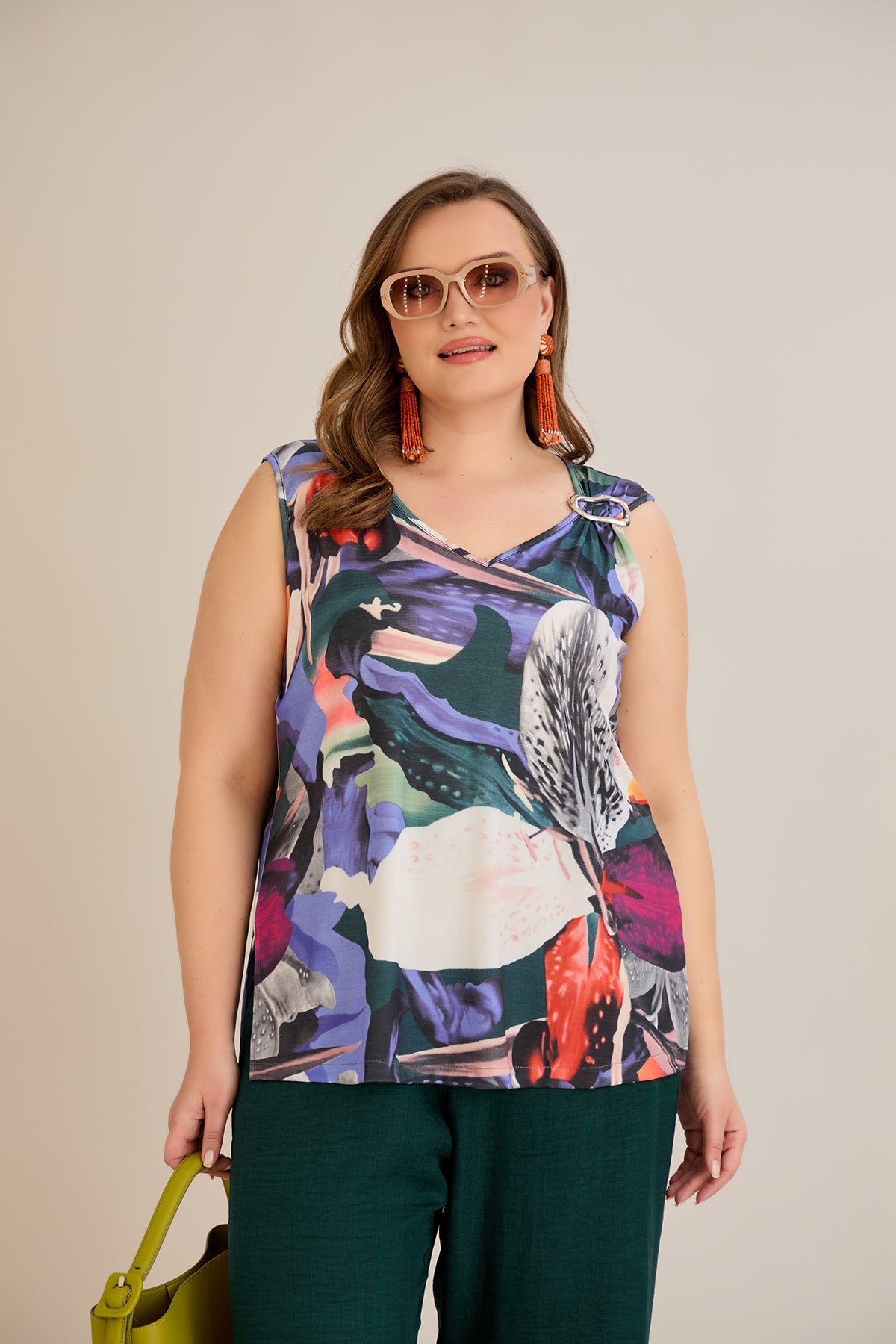 Maiou marime mare cu imprimeu floral
