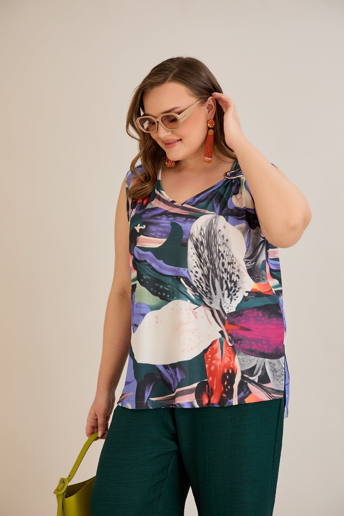 Maiou marime mare cu imprimeu floral