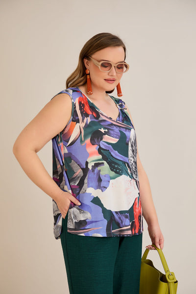 Maiou marime mare cu imprimeu floral