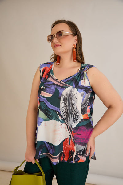 Maiou marime mare cu imprimeu floral