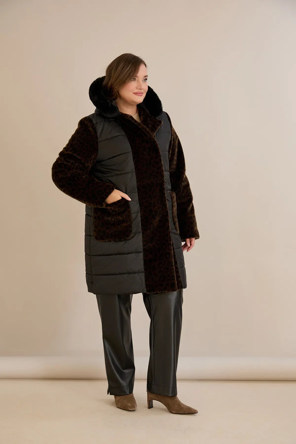 Geacă mărime mare de iarnă cu un mix spectaculos de două materiale