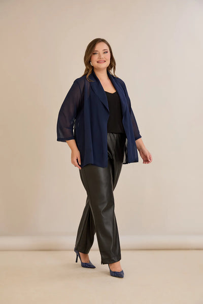 Pelerină festivă mărime mare din șifon – bleumarin