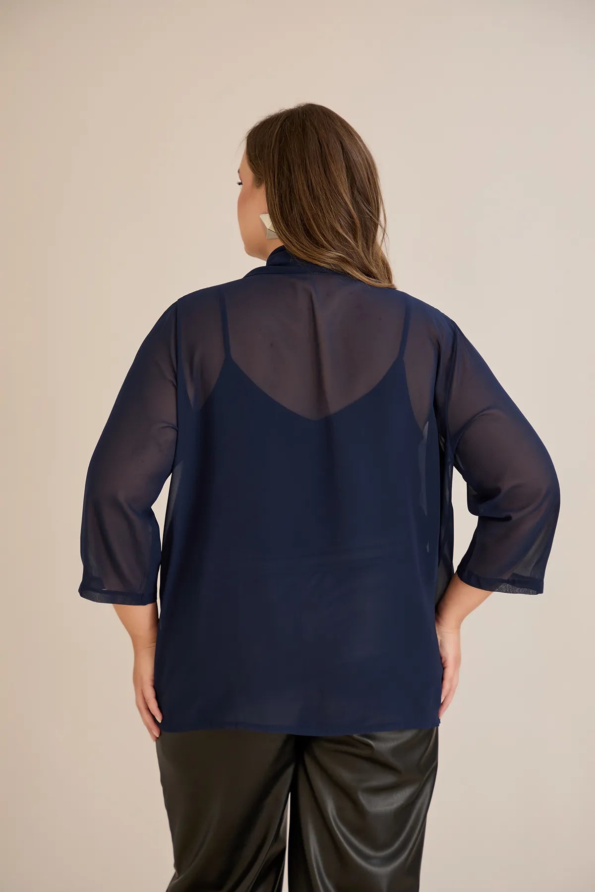 Pelerină festivă mărime mare din șifon – bleumarin