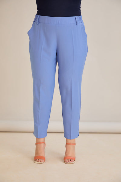 Pantaloni marimi mari elastici de vara - violet