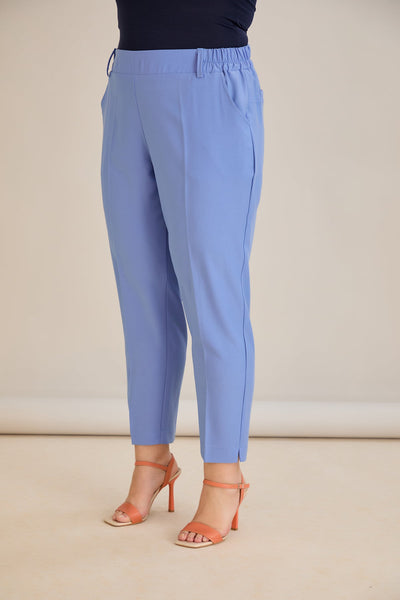 Pantaloni marimi mari elastici de vara - violet
