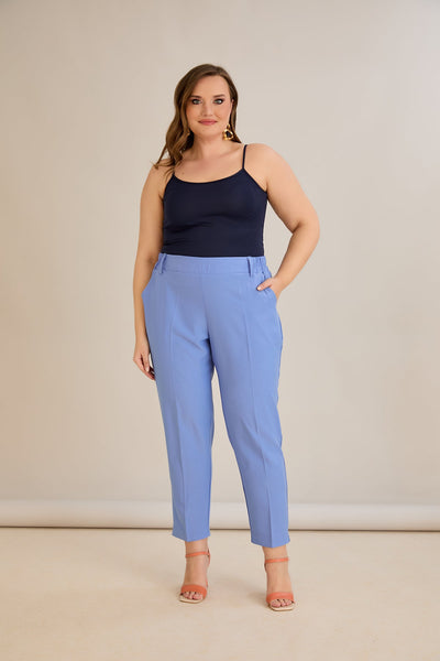 Pantaloni marimi mari elastici de vara - violet