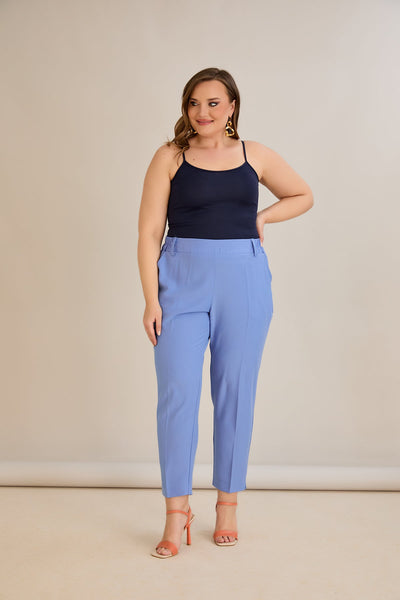 Pantaloni marimi mari elastici de vara - violet