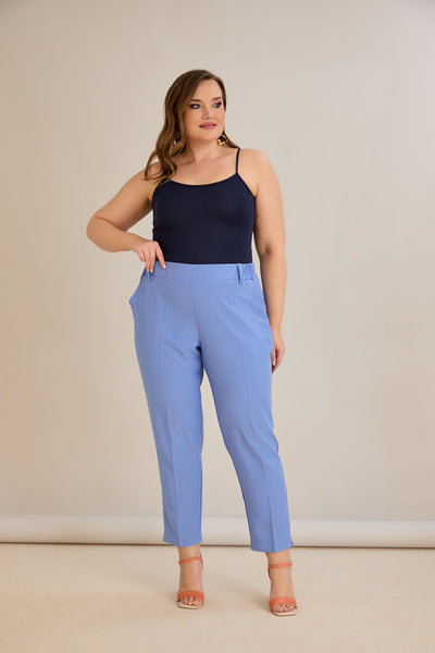 Pantaloni marimi mari elastici de vara - violet